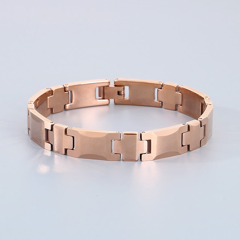 Planderful Tungsten Steel Bracelet For Men Cross Buckle