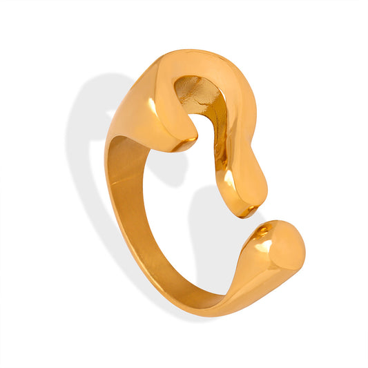 Curious Charm Titanium Gold-Plated Open Ring for Women