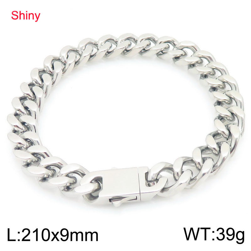 Titanium Steel Cuban Chain Men's Bracelet Polished Four-Sided Grinding Hand Available