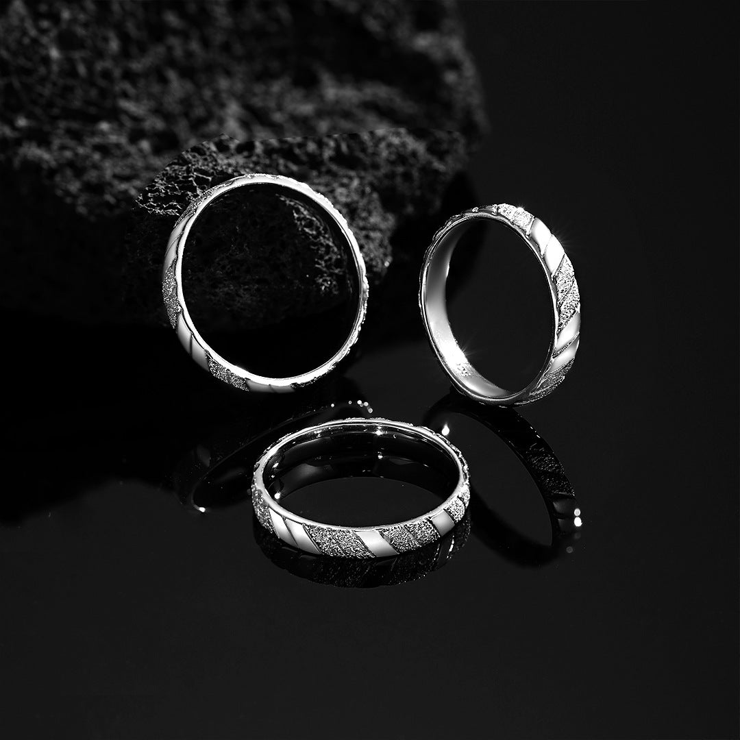 Lingguang Closed 925 Sterling Silver Men's Ring