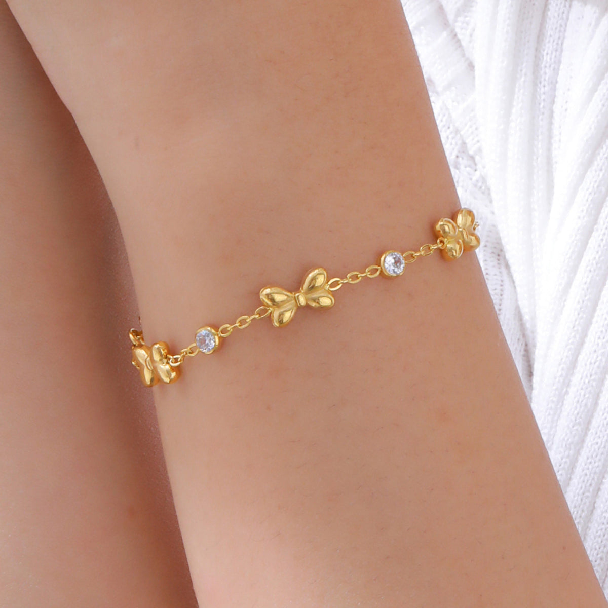 Cross Zircon Stainless Steel Bracelet for Women