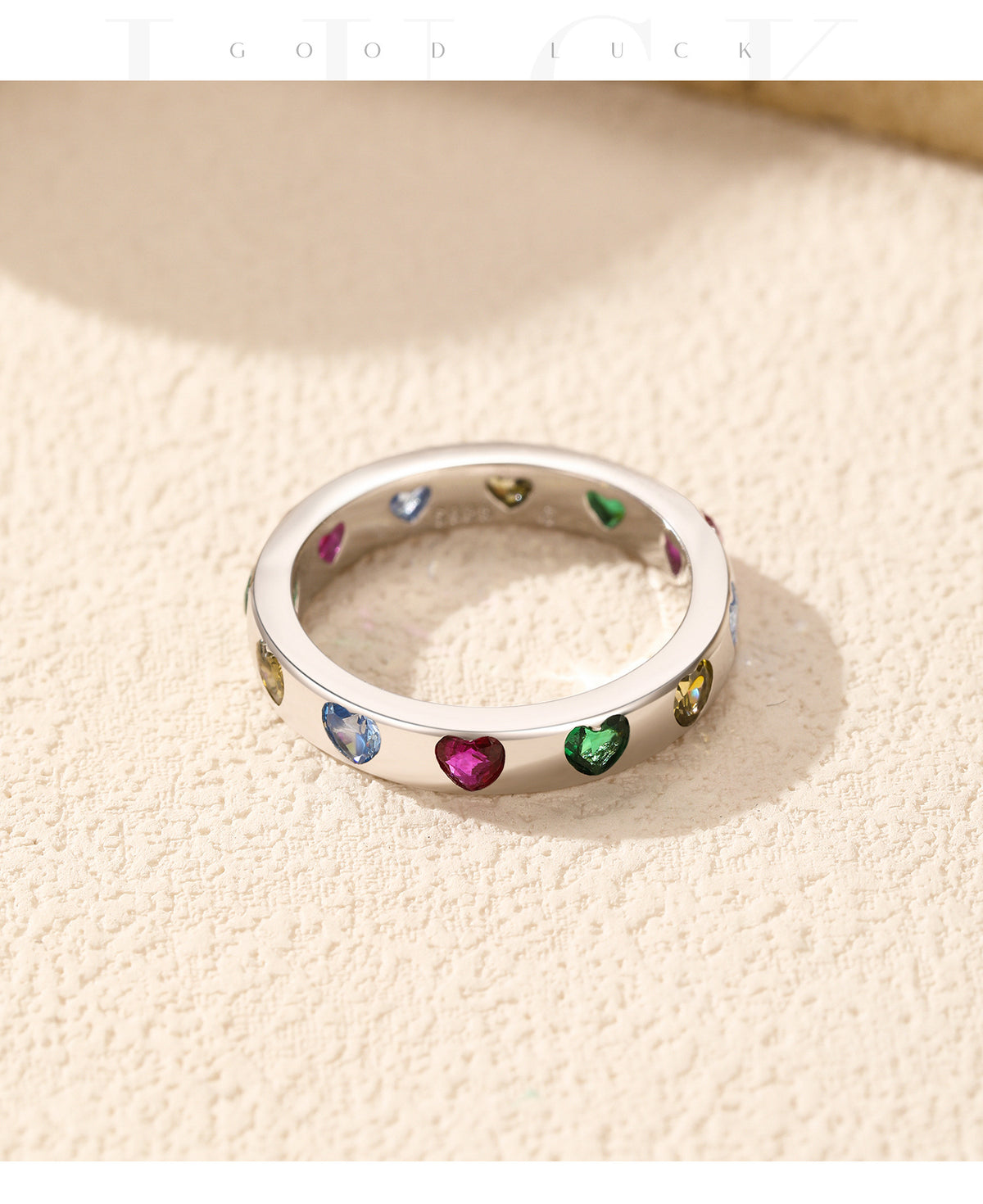 925 Sterling Silver Clover Heart Turquoise Ring