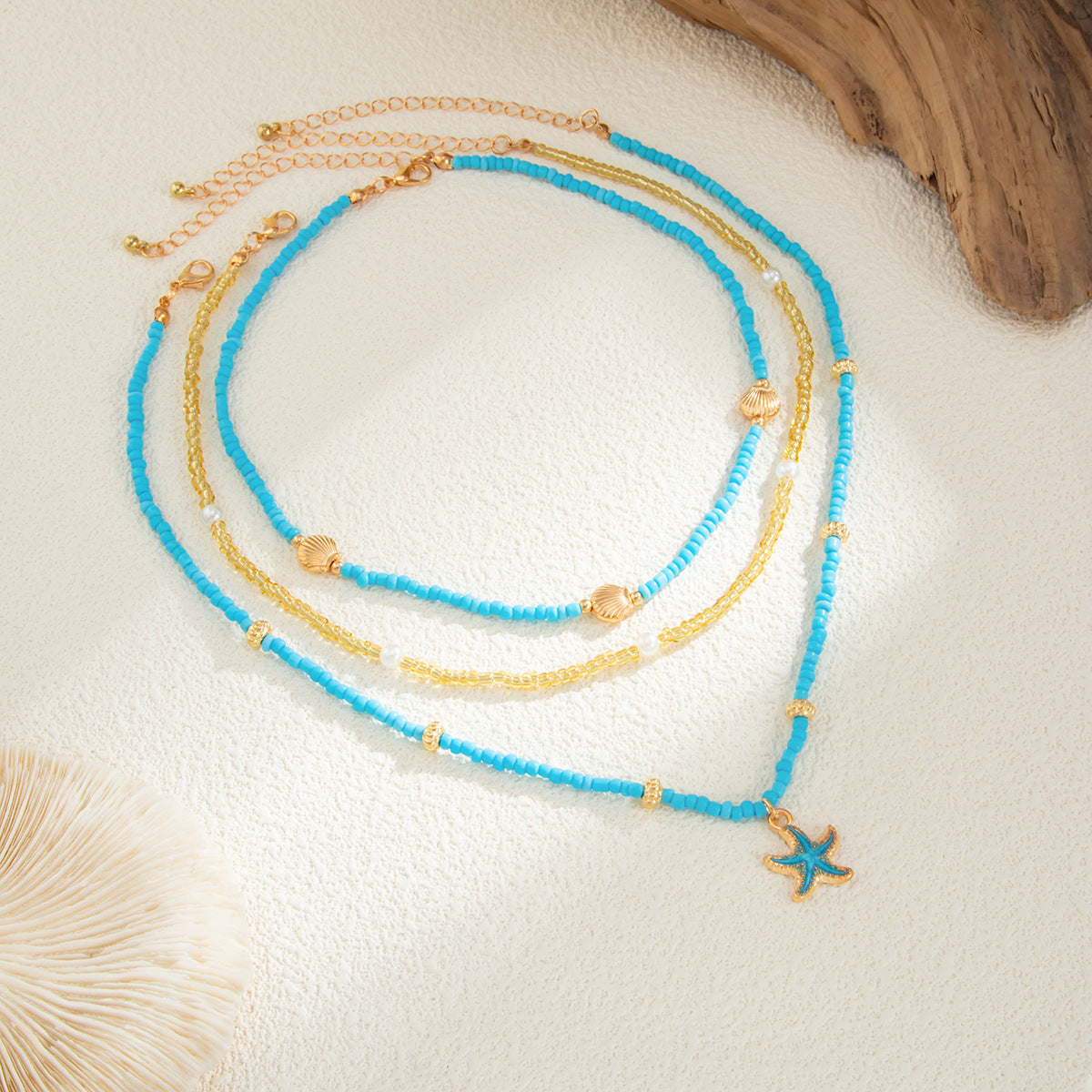 Starfish Pearl-Style Bohemian Layered Necklace