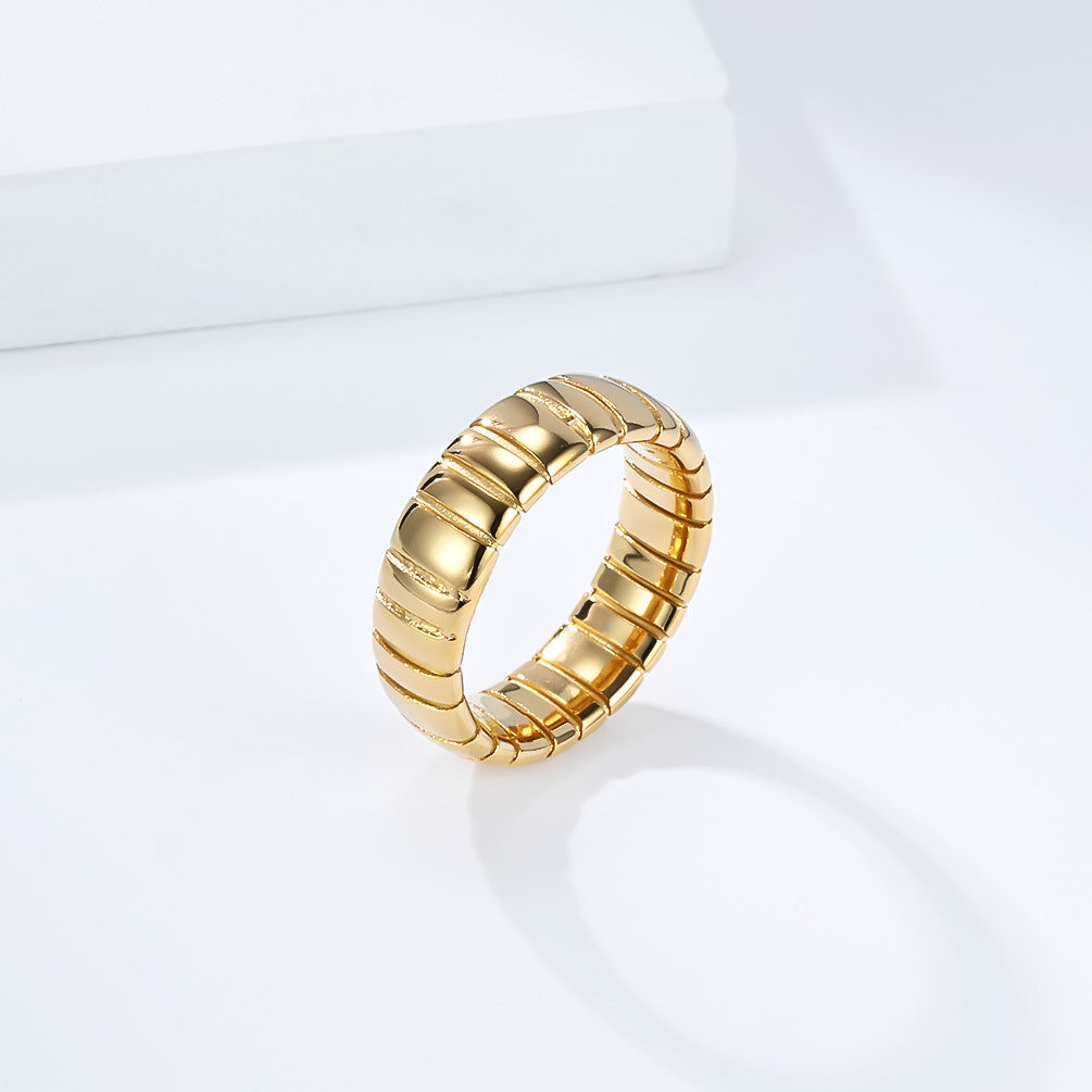 Planderful Everyday Genie 18K Gold Plated Stainless Steel Ring For Women Durable Does Not Fade Statement Jewelry