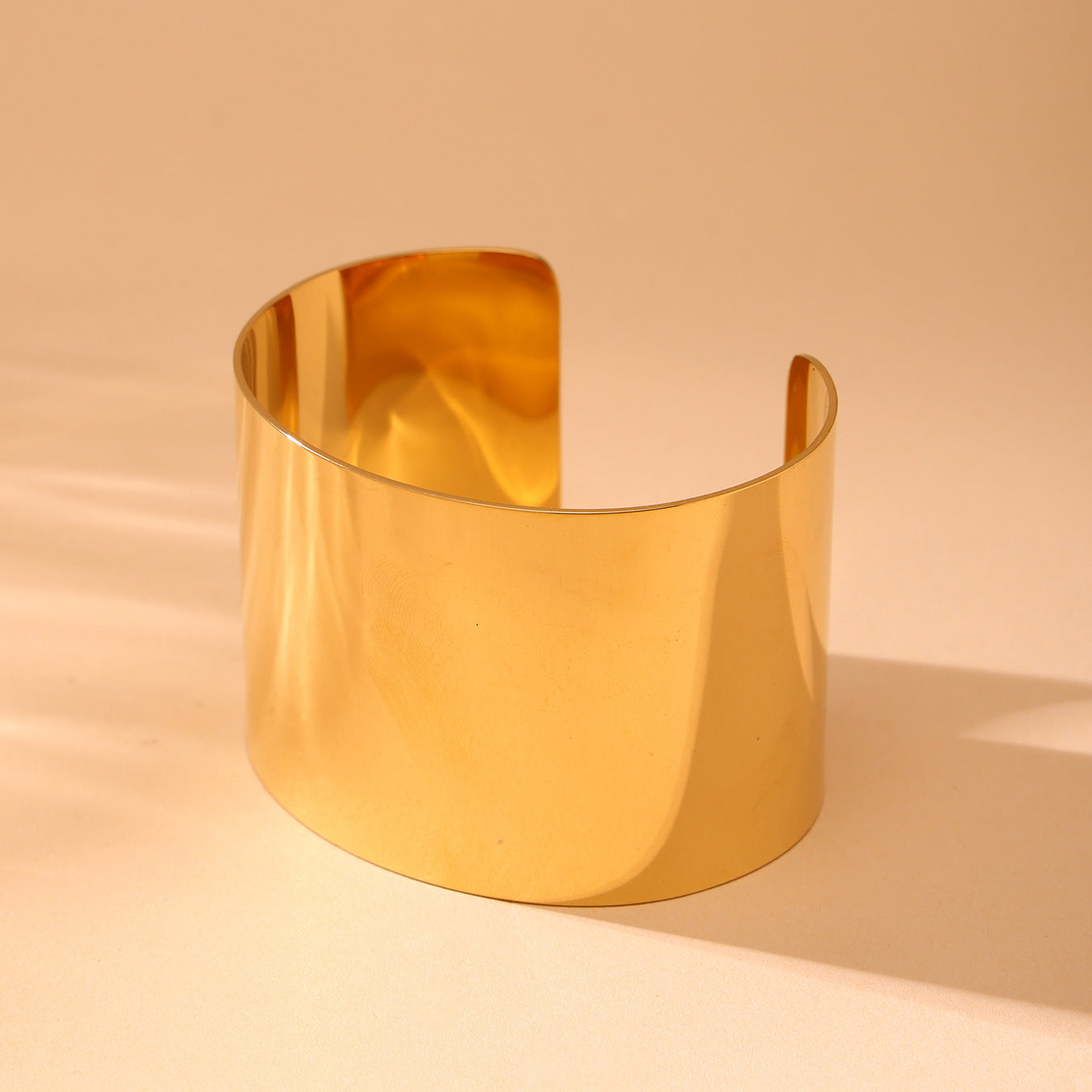 Planderful Stainless Steel Wide Gold Bracelet For Women