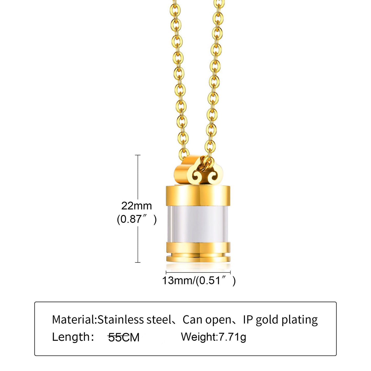 Planderful Everyday Genie Glass Tube Perfume Bottle Necklace Openable Hollow Pendant For Style Savvy Women