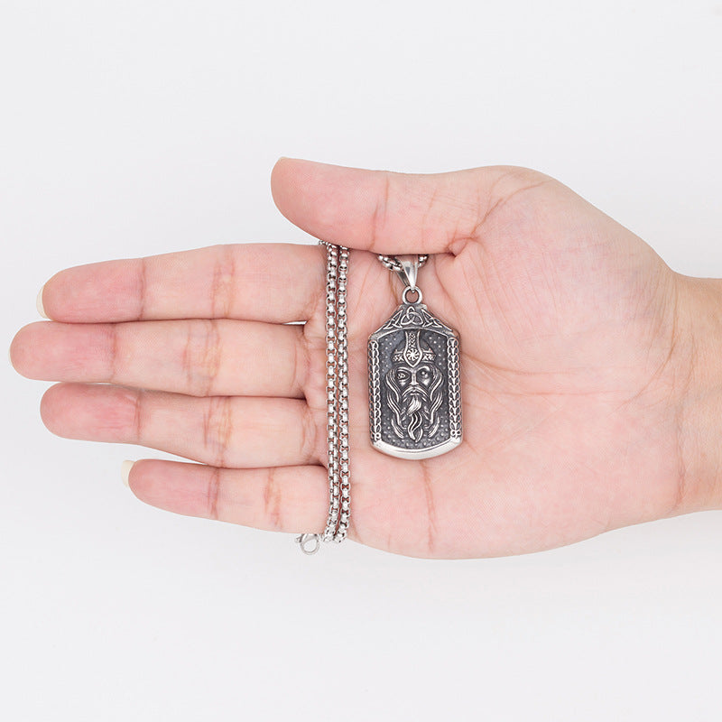 Stainless Steel Necklace – Minimalist Odin Logo Pendant