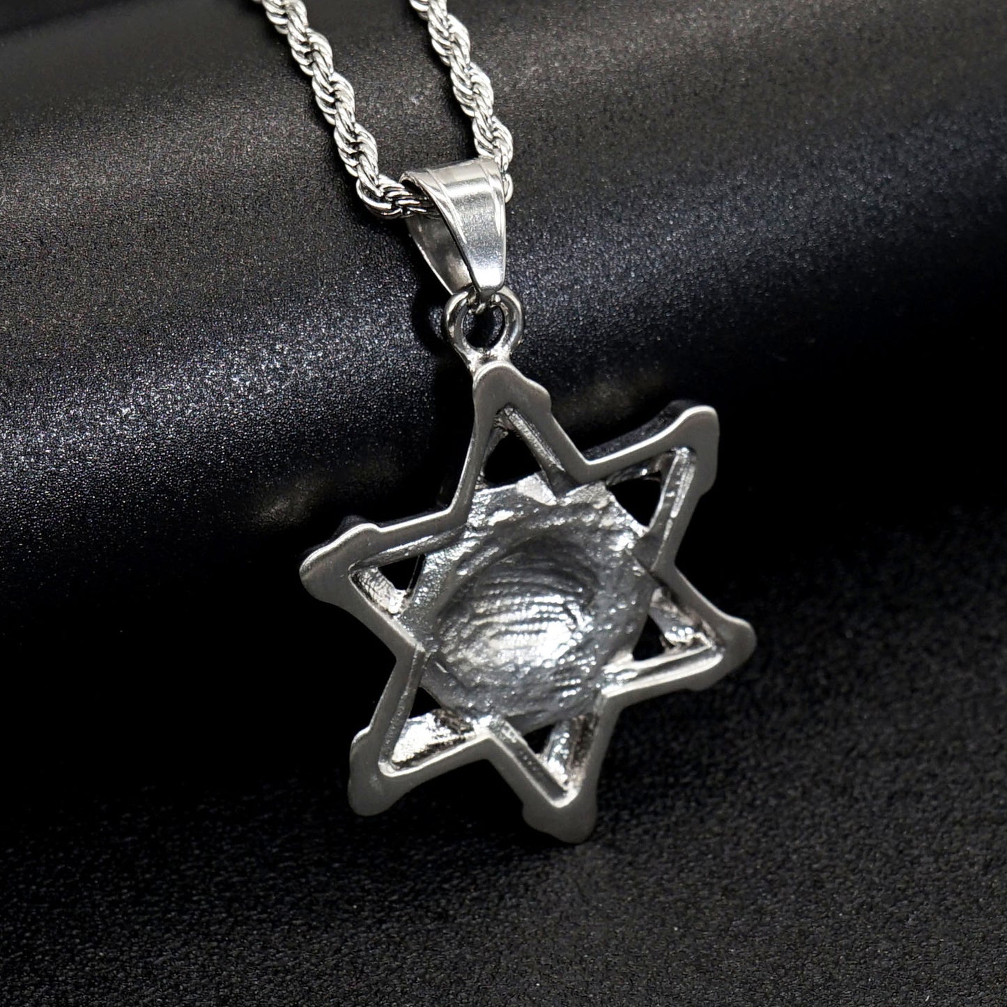 Steel Necklace – Vintage Devil's Eye Hexagram