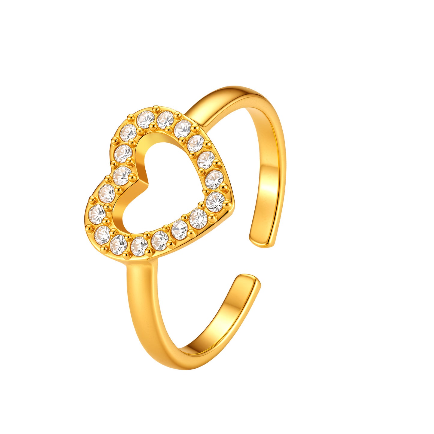 Planderful Zircon Stainless Steel Ring Adjustable For Women Unisex Everyday Genie Jewelry