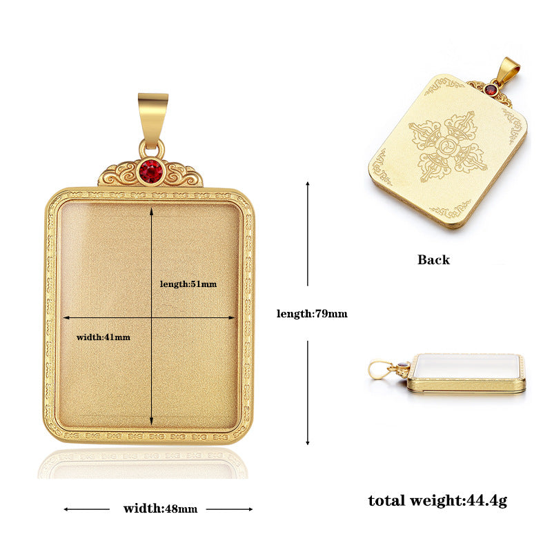 Steel Pendant – Vintage Tibetan Thangka Box Pendant