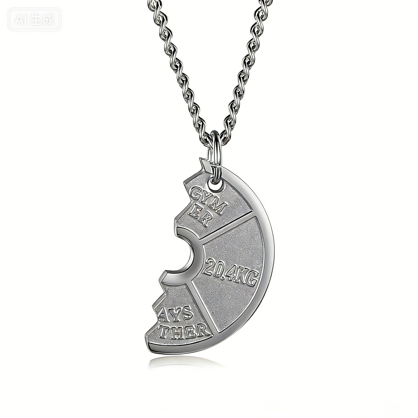 Planderful Premium Barbell Necklace For Couples Stainless Steel Fitness Jewelry Genderless Gift