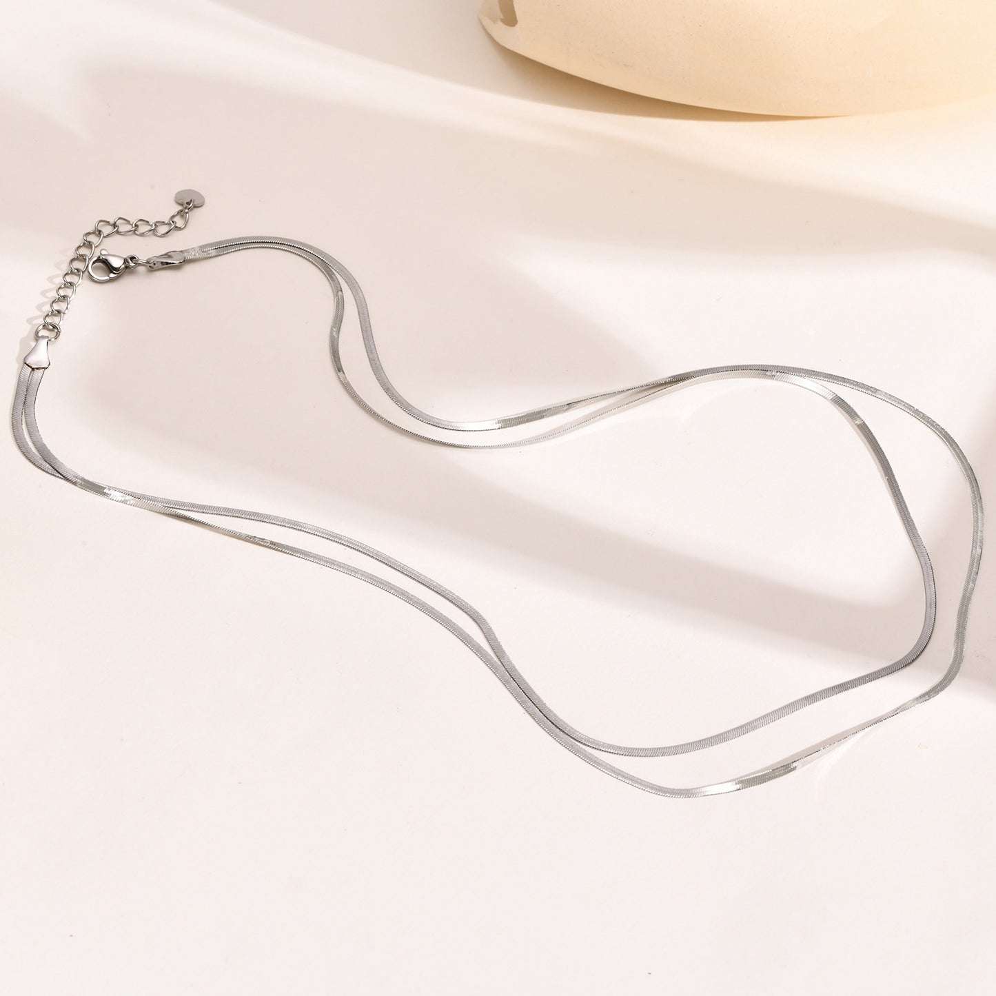 Stainless Steel Double Blade Chain Necklace Gold Women's Jewelry