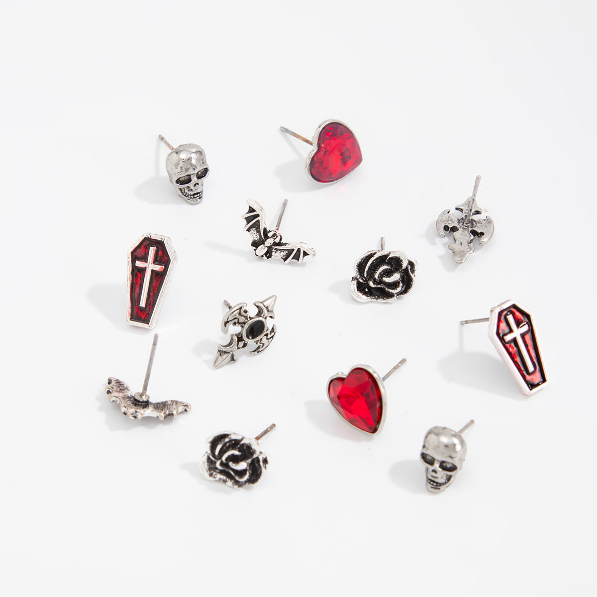 Planderful Vienna Verve Skull Cross Stud Earrings For Halloween Enthusiasts Gothic Statement Jewelry