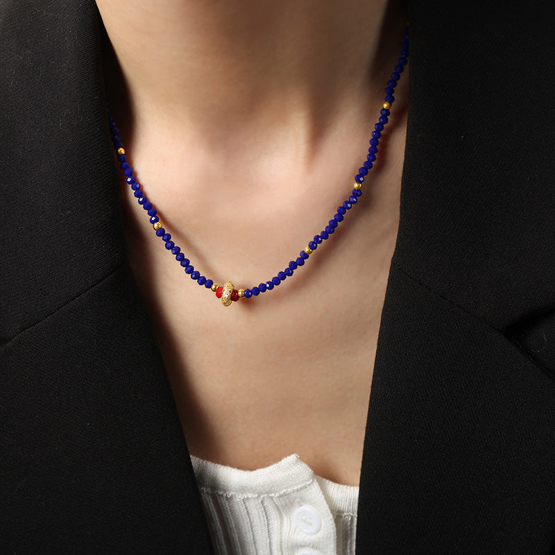 Luxurious Handcrafted Copper Diamond Pendant Necklace - Vintage European Style