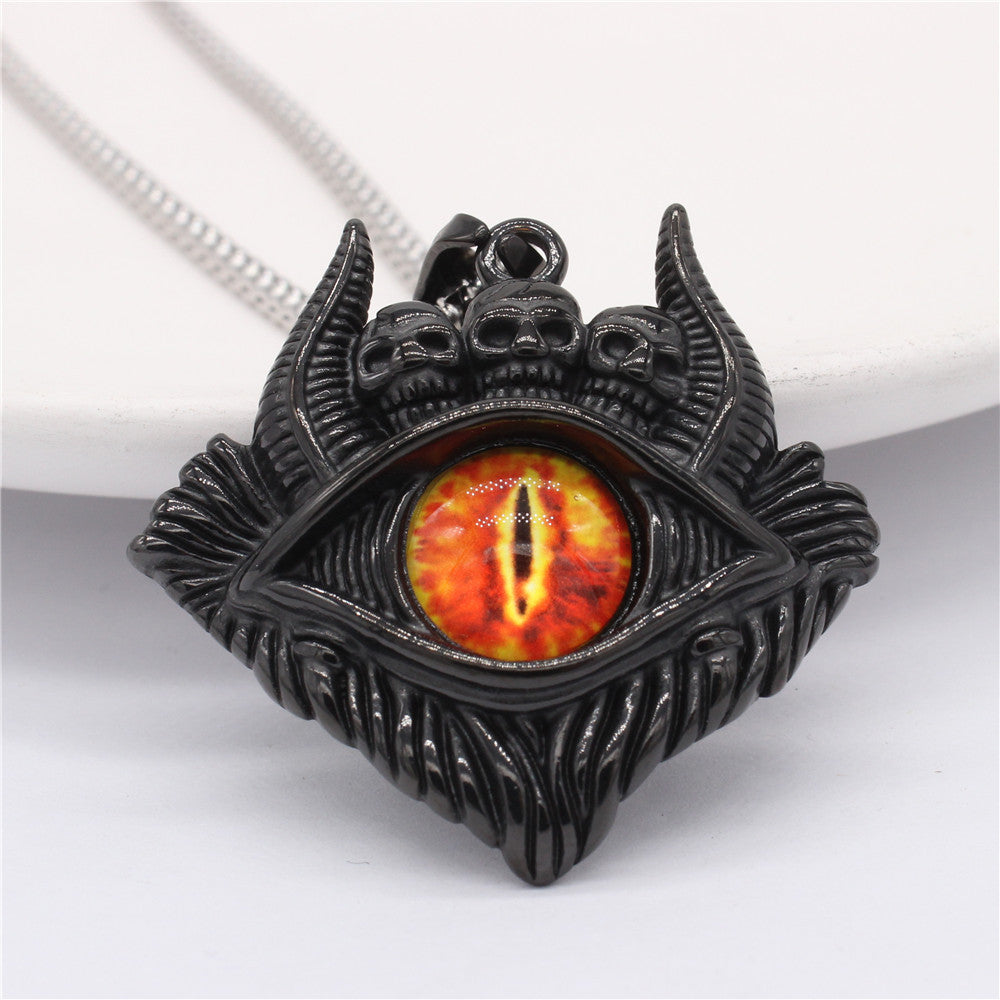 Titanium Steel Pendant Unisex Retro Protective Symbols Devils Eye Bulls Eye Planderful