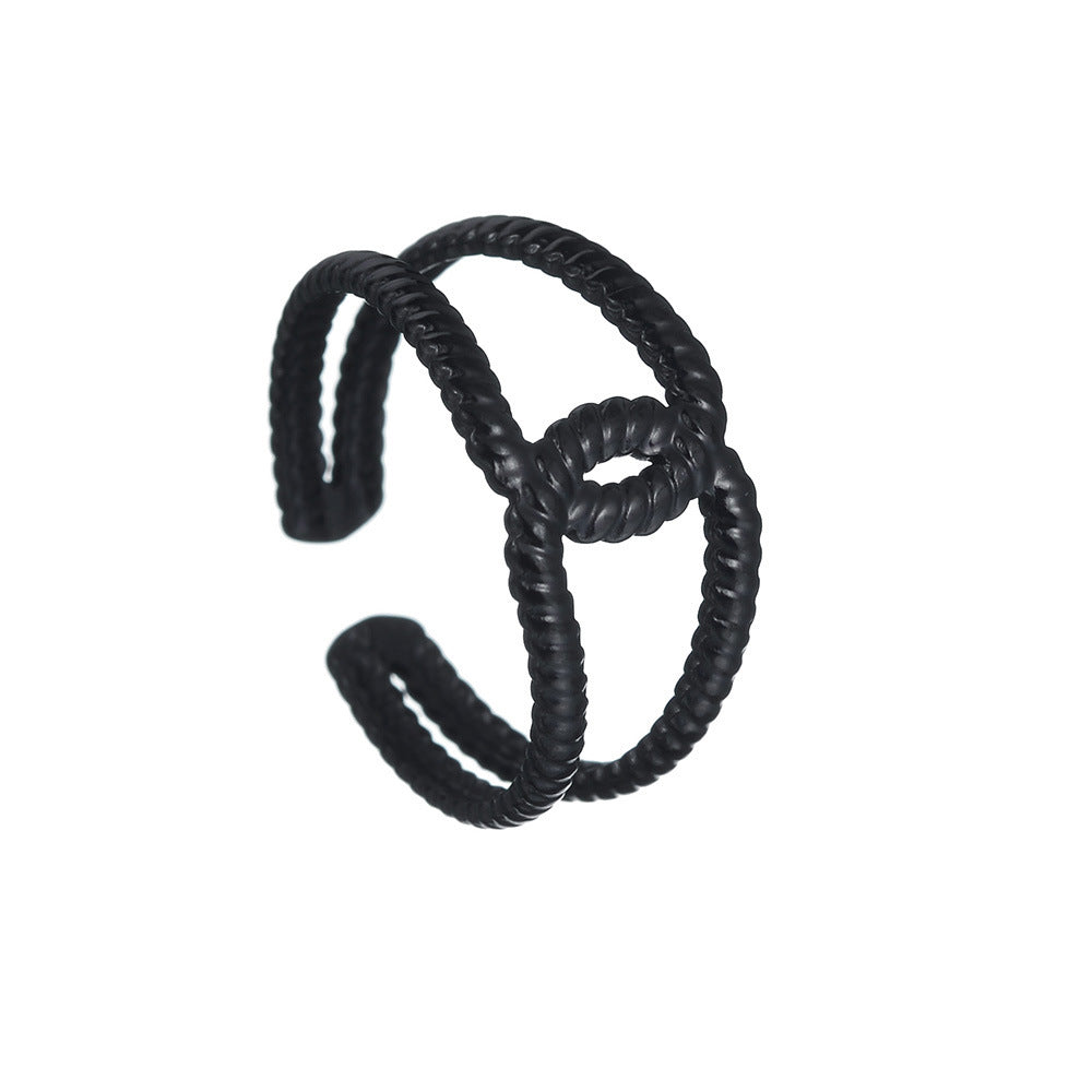 Stylish Couples Stainless Steel Geometric Ring Set