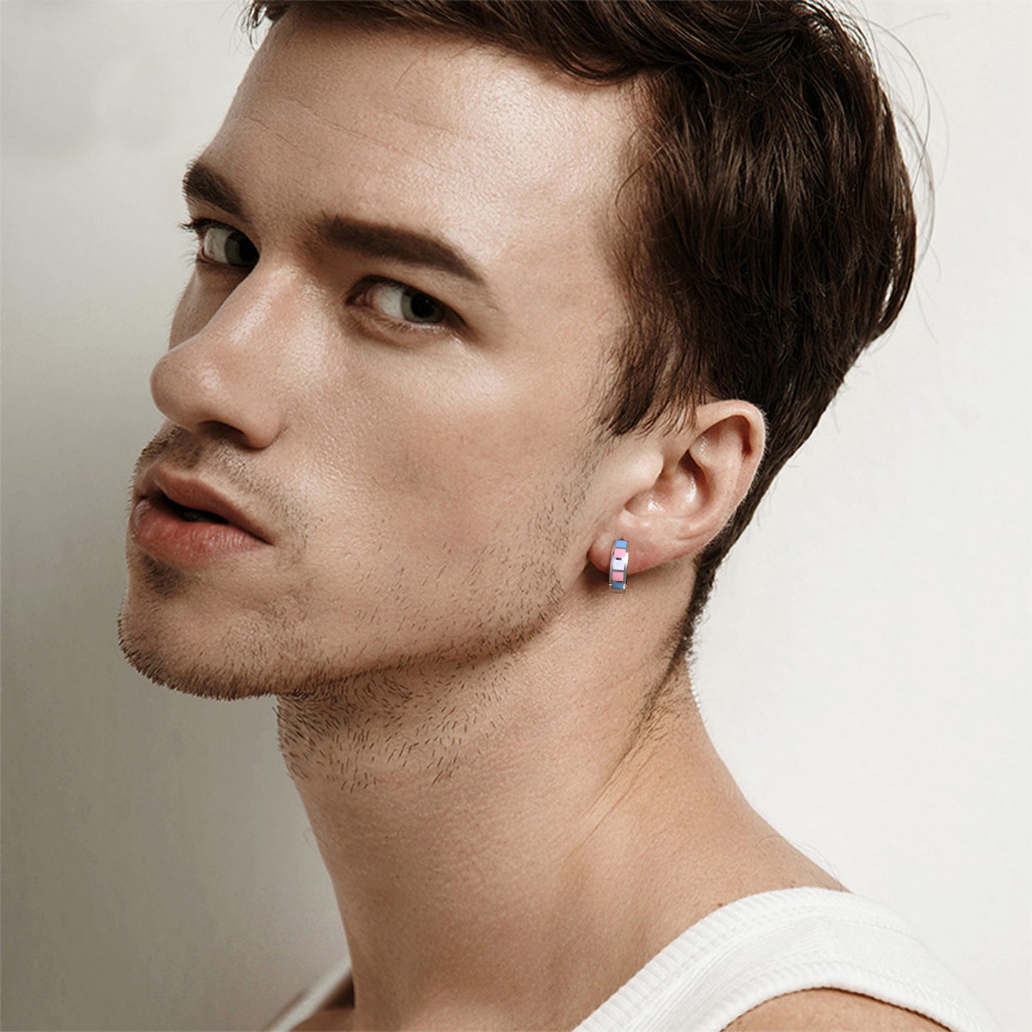 Planderful Unisex Stainless Steel Colorful Earrings