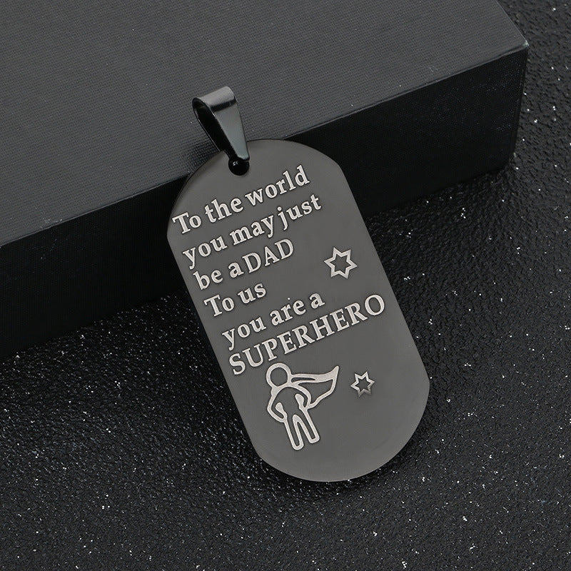 Planderful Dad Pendant Stainless Steel Engraved For Men