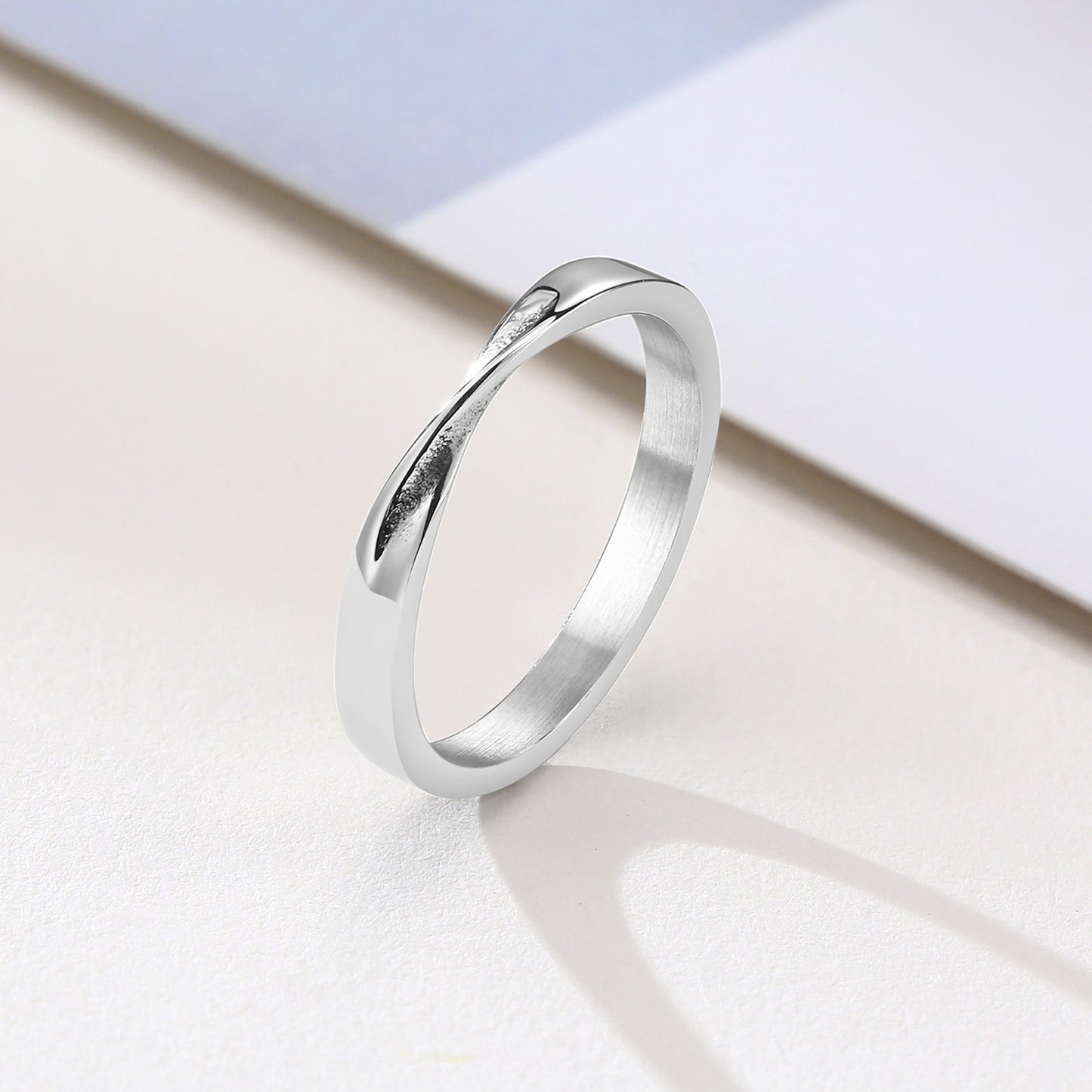 Jewelry Plain Ring Stainless Steel Mobius Ring Gold Gift