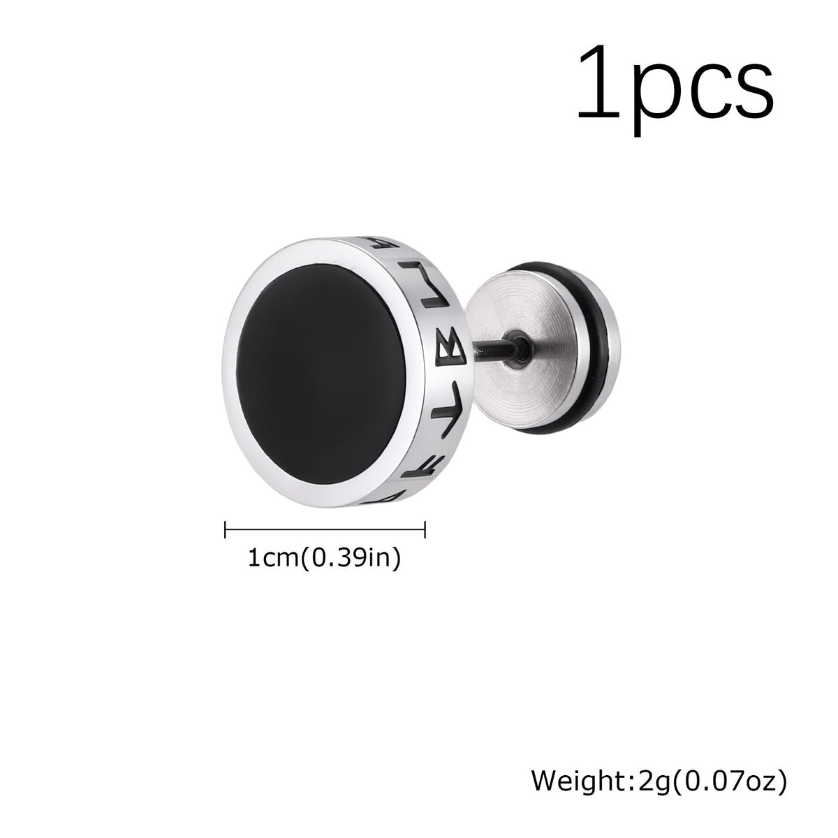 Stainless Steel Tiger's Eye Viking Black Earrings