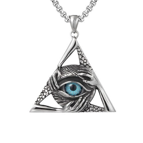 Planderful Devil's Eye Necklace For Men Stainless Steel Streetwear Pendant Everyday Genie Collection