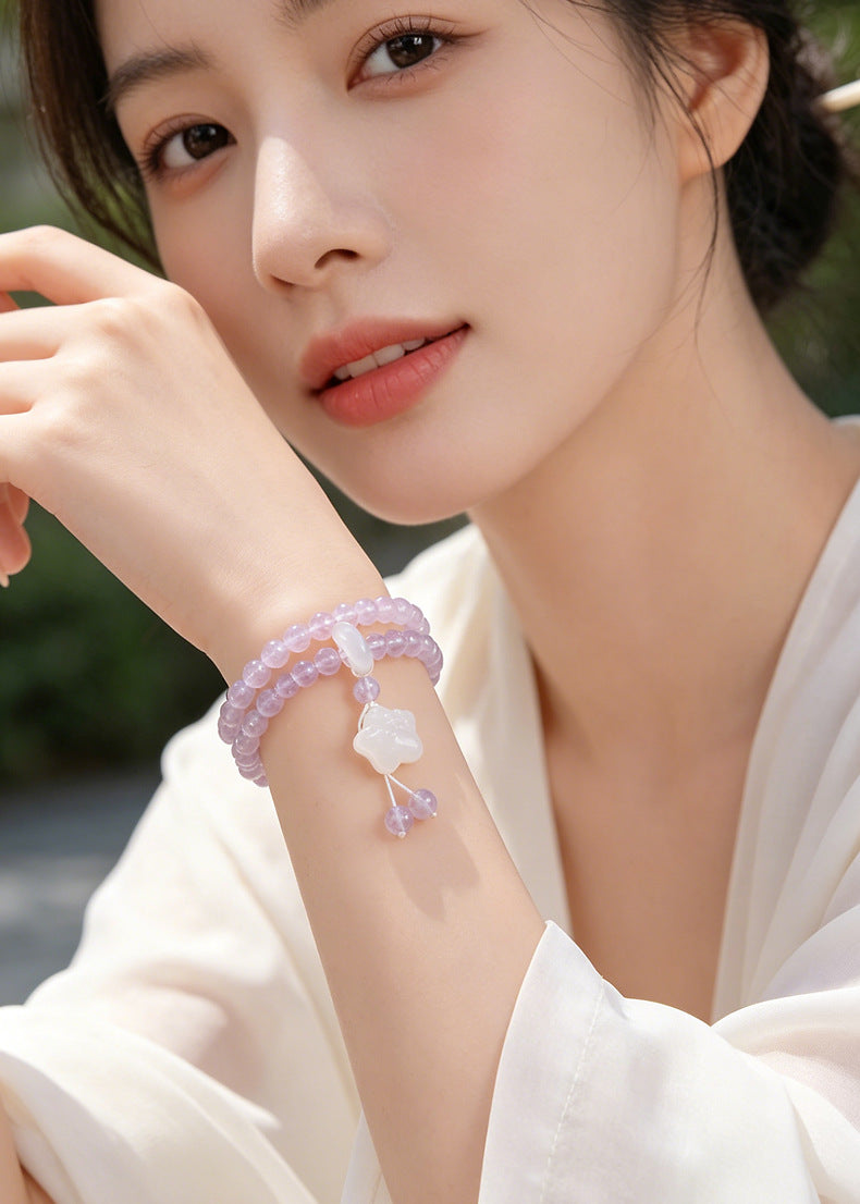 Amethyst Rose Quartz Agate Bracelet