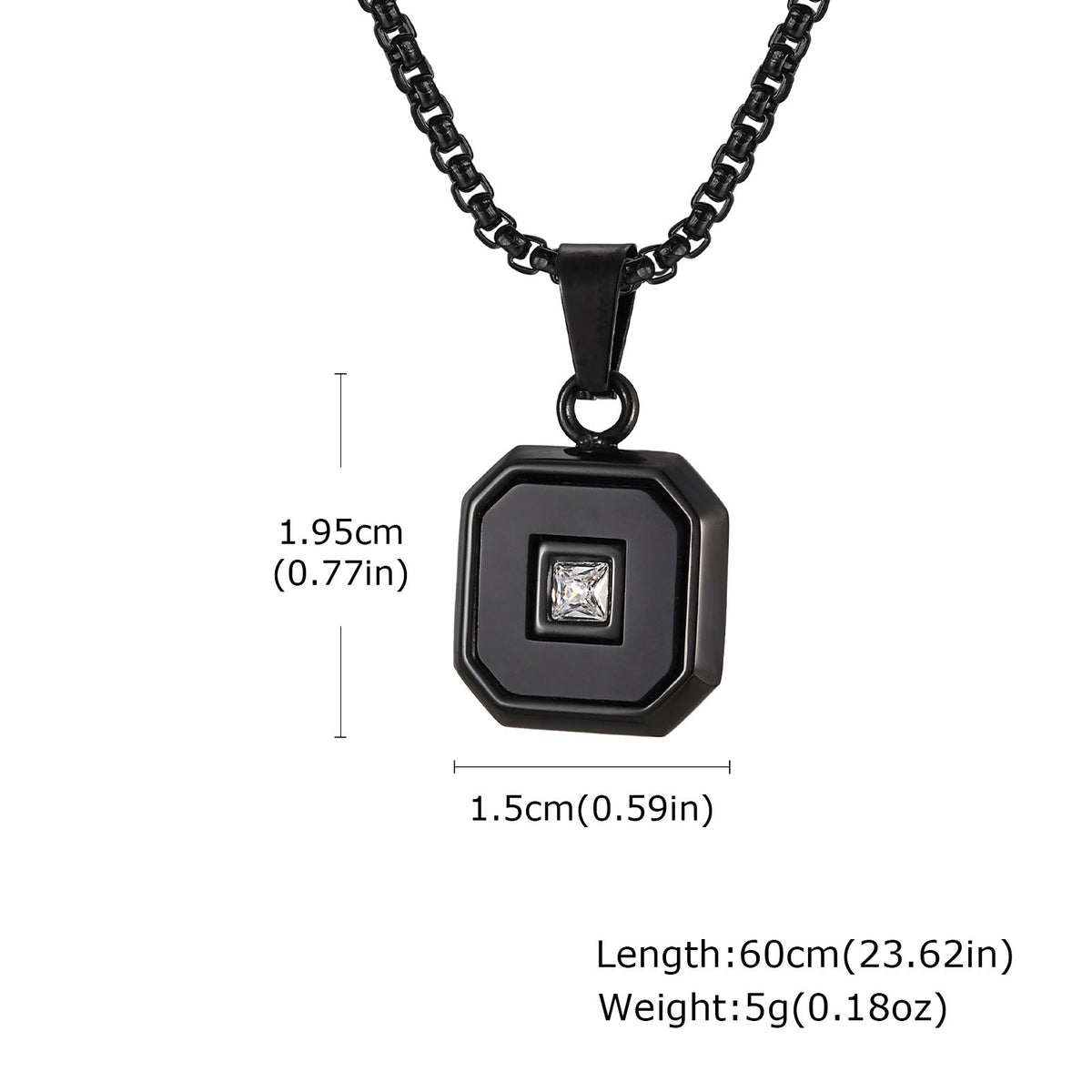 Lapis Lazuli Zircon Stainless Steel Necklace for Men