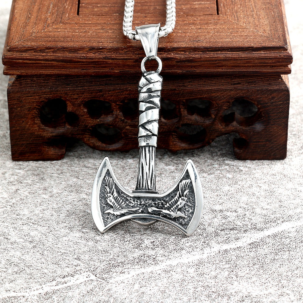 Viking Wolf Stainless Steel Men's Pendant Necklace