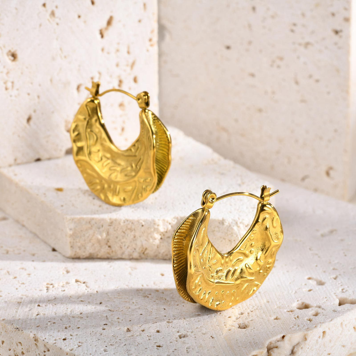 Contemporary Gold-Tone Statement Earrings