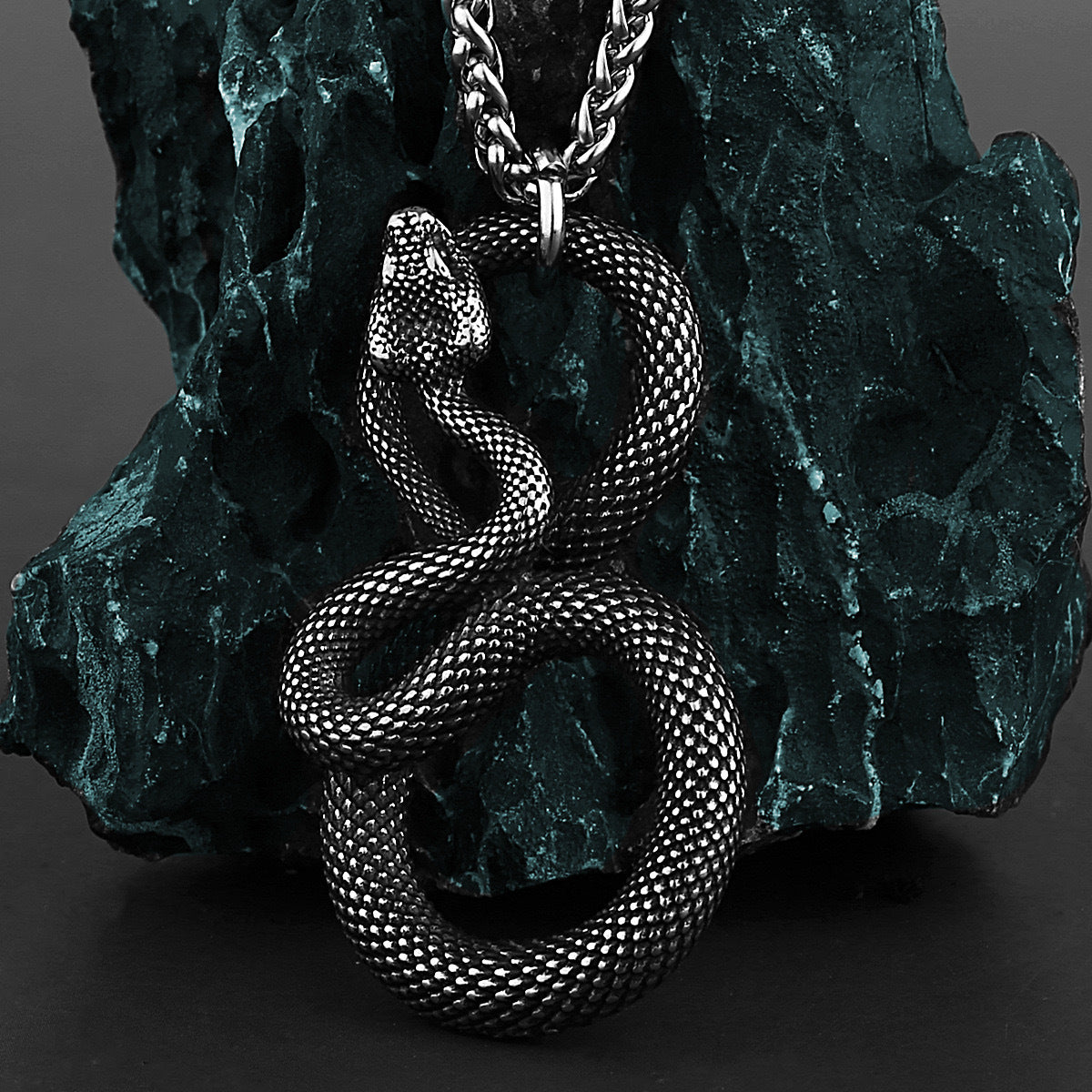 Stainless Steel Snake Pendant Necklace For Men By Planderful European American Style Gift Ready
