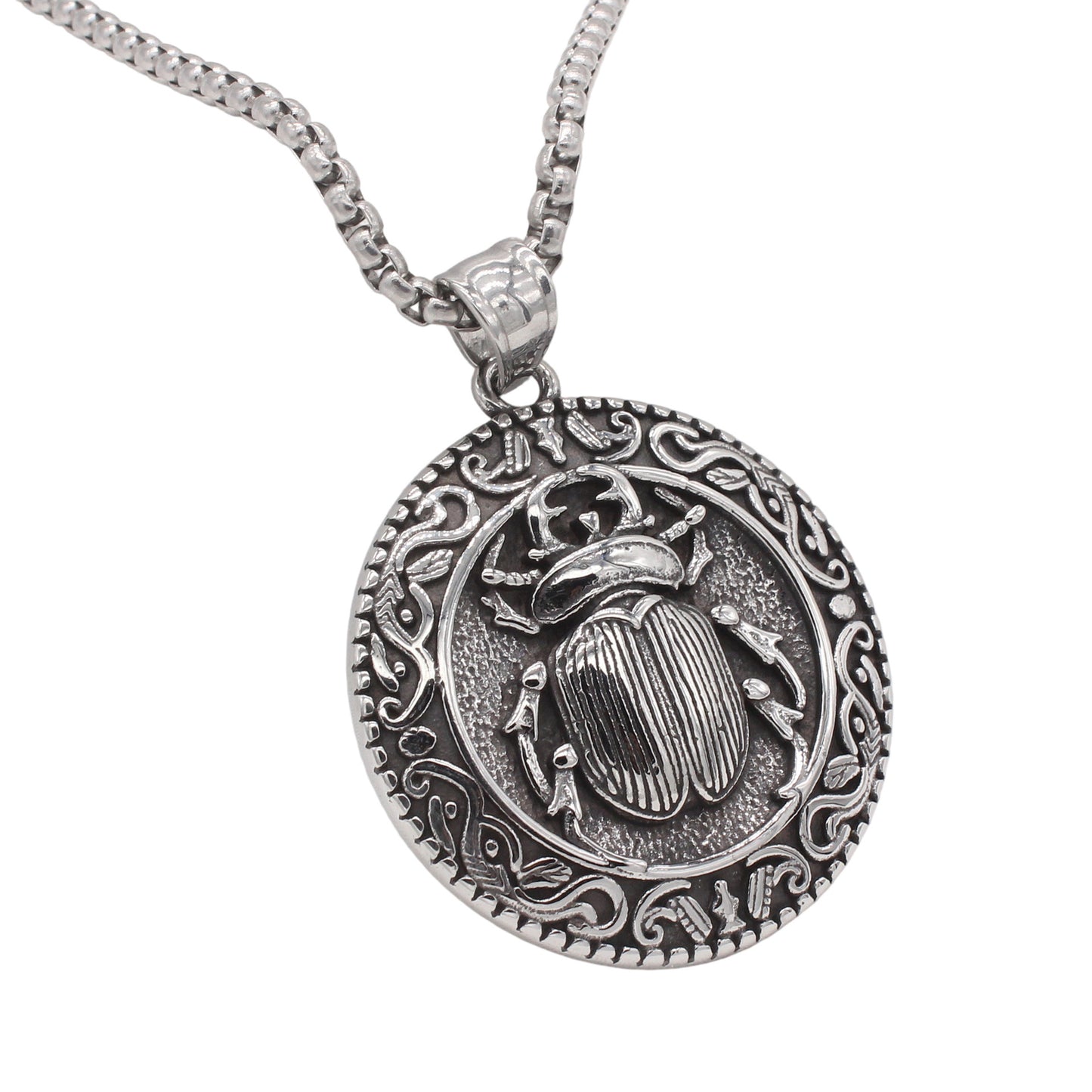 Planderful Jewelry Beetle Pendant for Men Everyday Genie Steel Personalized Vintage Style