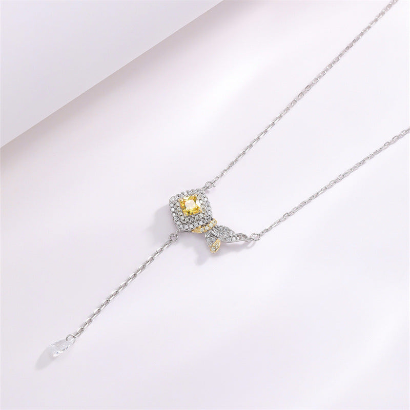 Vintage Yusheng 925 Sterling Silver Women's Pendant Necklace