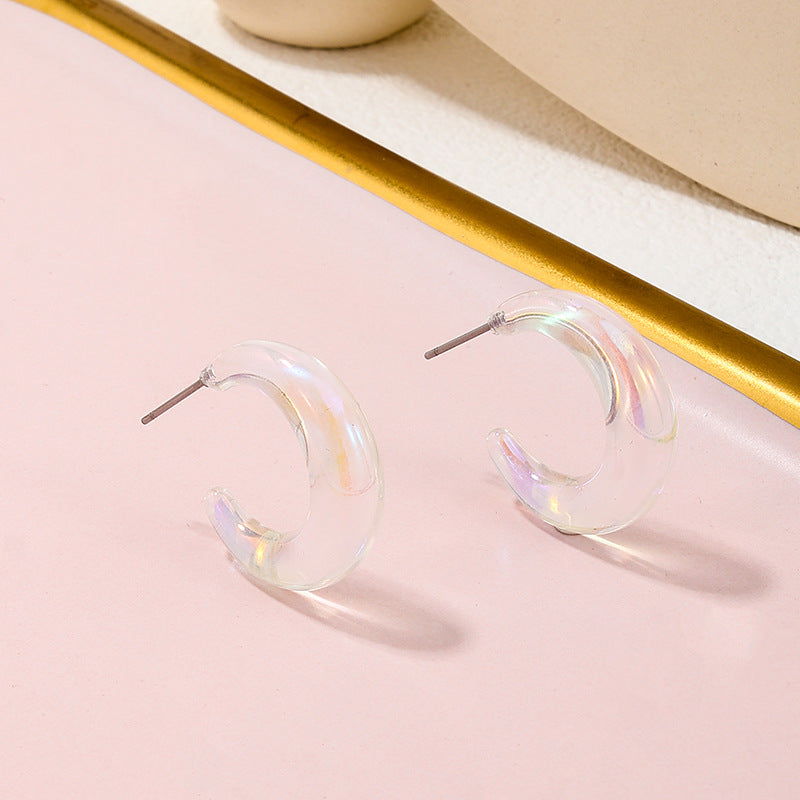 Cute Retro Vienna Verve C Ring Stud Earrings with Sweet Small Fresh Design