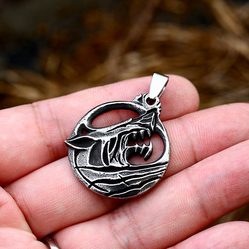 Titanium Steel Retro Wolf Head Pendant for Men - Unique Vintage Accessories
