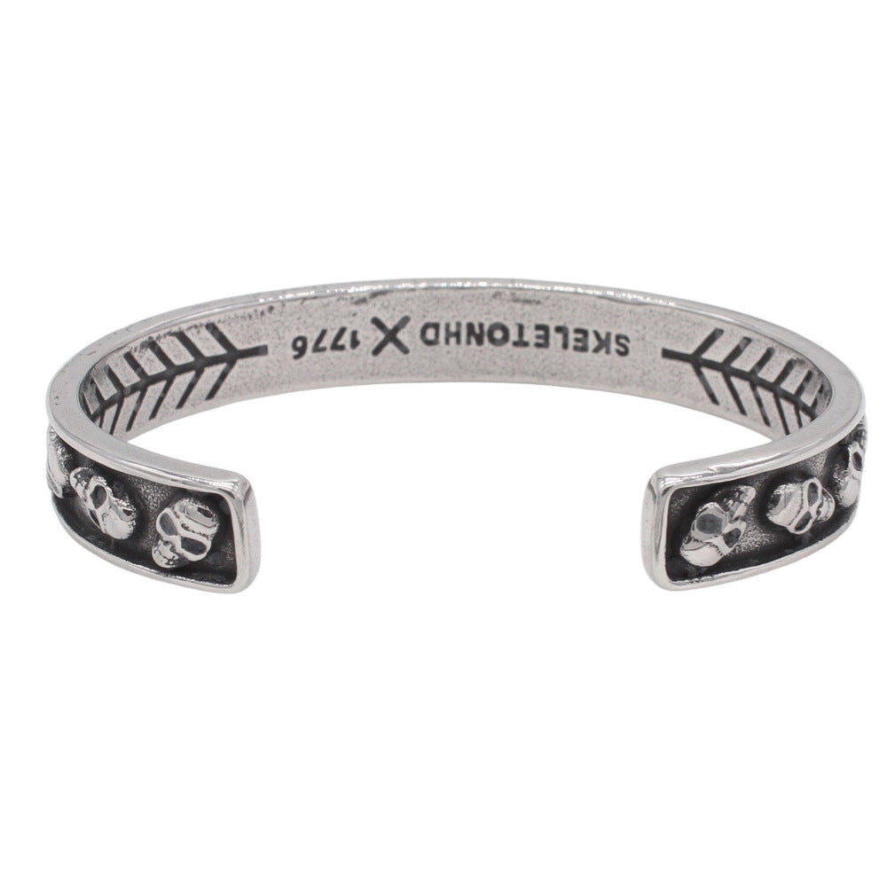 Planderful Titanium Skull Bracelet Unisex Opening Design Durable Protection Statement For Men And Women