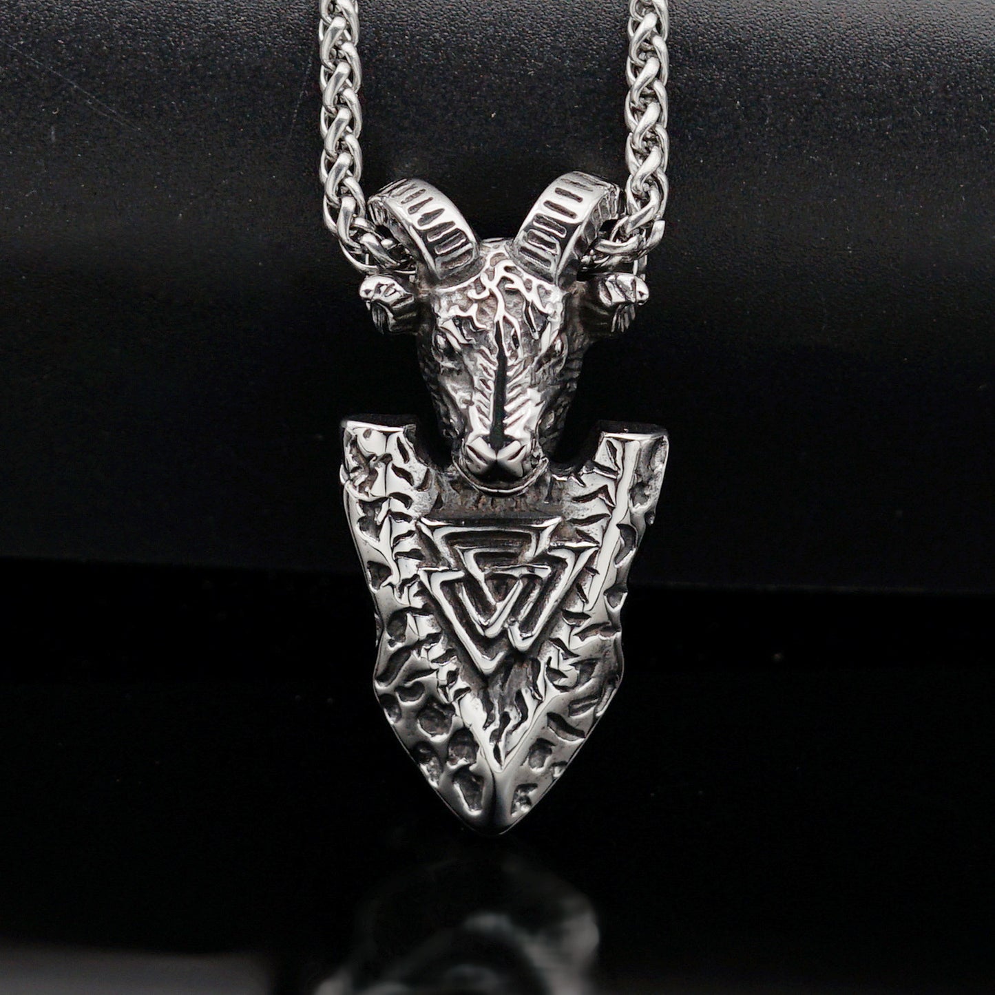 Steel Necklace - Vintage Nordic Rune Pendant