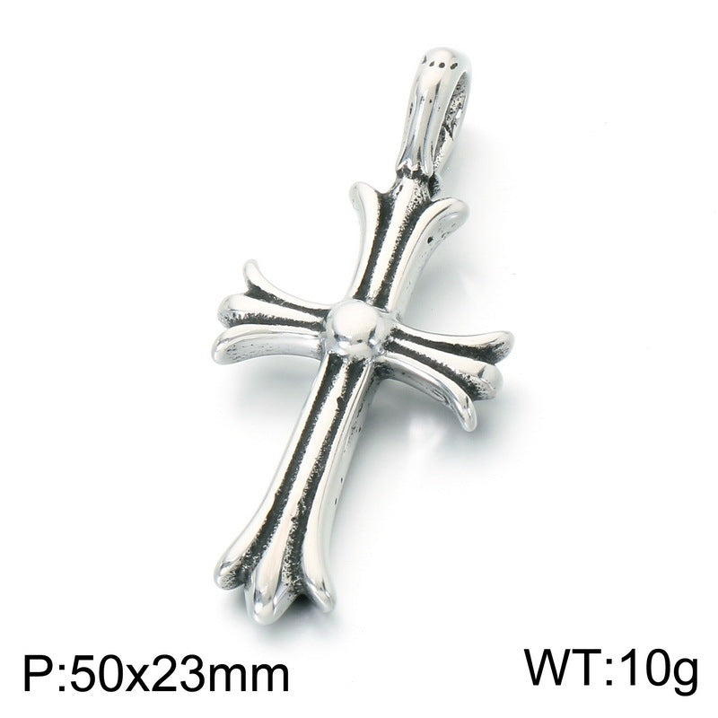 Halloween Diablo Skull Necklace Pendant Street Gothic Men's Stainless Steel Cross Pendant
