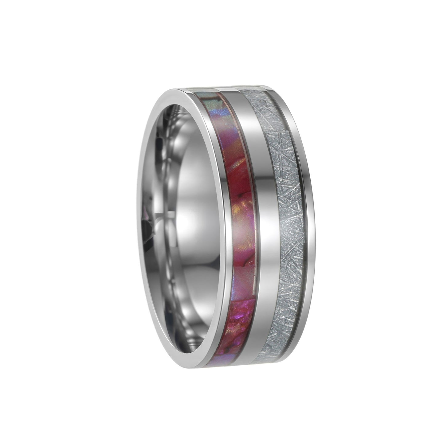 Planderful Mens Titanium Steel Ring Retro Stainless