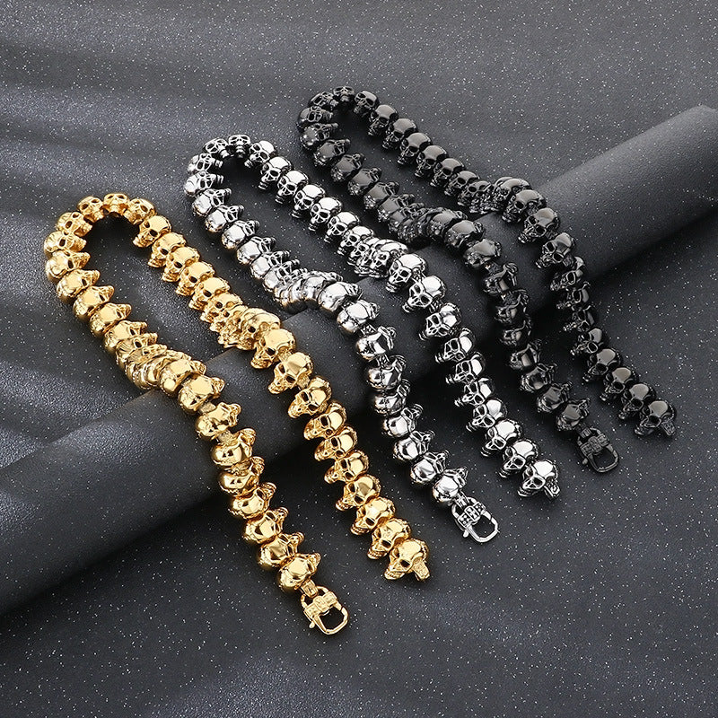 Planderful Skull Necklace For Men Titanium Steel Bold Punk