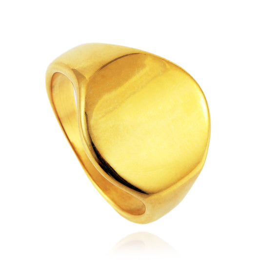 Stylish Titanium Steel Glossy Versatile Rings for Men and Women - Oval Design