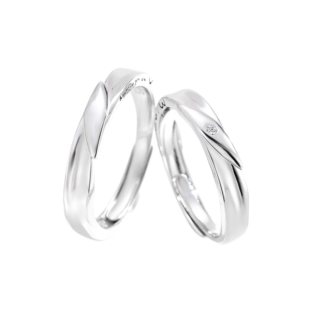 Planderful Jewelry Sterling Silver Couple Ring Magnetic Closure Adjustable Comfort Fit