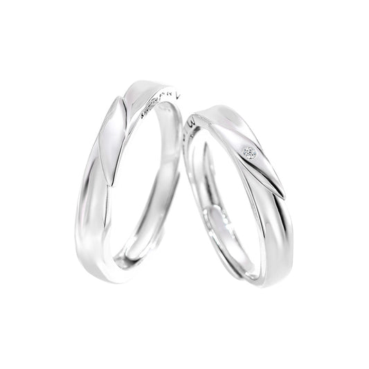 Planderful Jewelry Sterling Silver Couple Ring Magnetic Closure Adjustable Comfort Fit