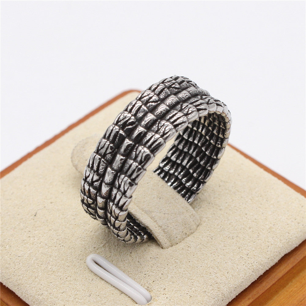 European and American Personalized Retro Dragon Pattern Men's Ring