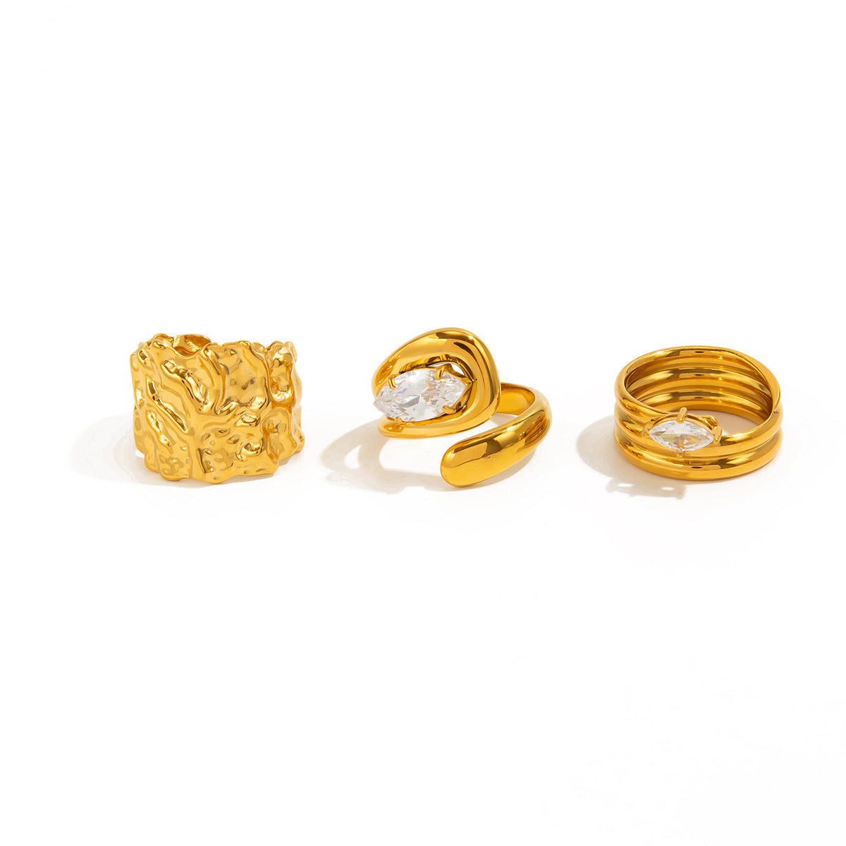 Planderful Vienna Verve Open Joint Ring For Women With Zircon Accent Minimalist Statement Jewelry