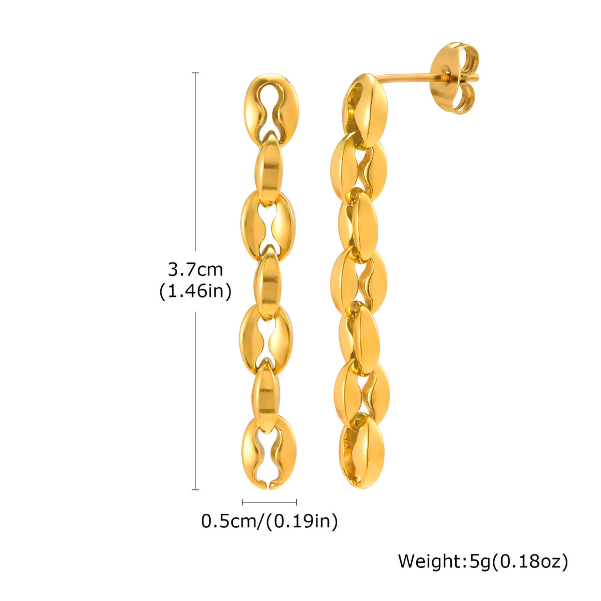 Modern Gold-Tone Stainless Steel Earrings