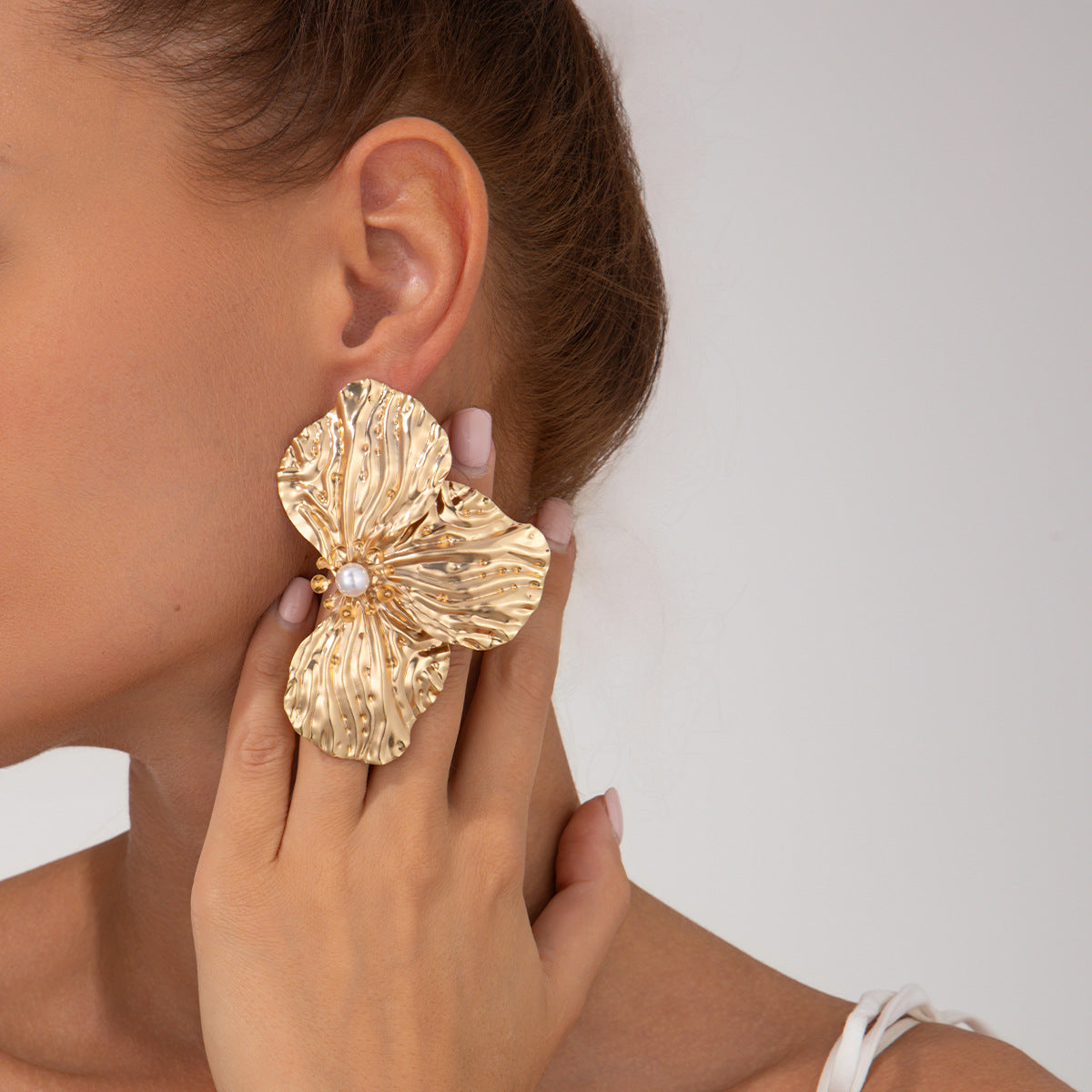 Planderful Vienna Verve Earrings – Elegant Three-Dimensional Metal Flower Design
