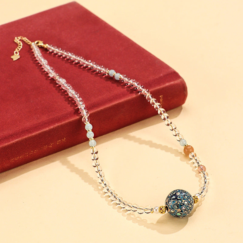 Pearl Crystal Pendant Necklace