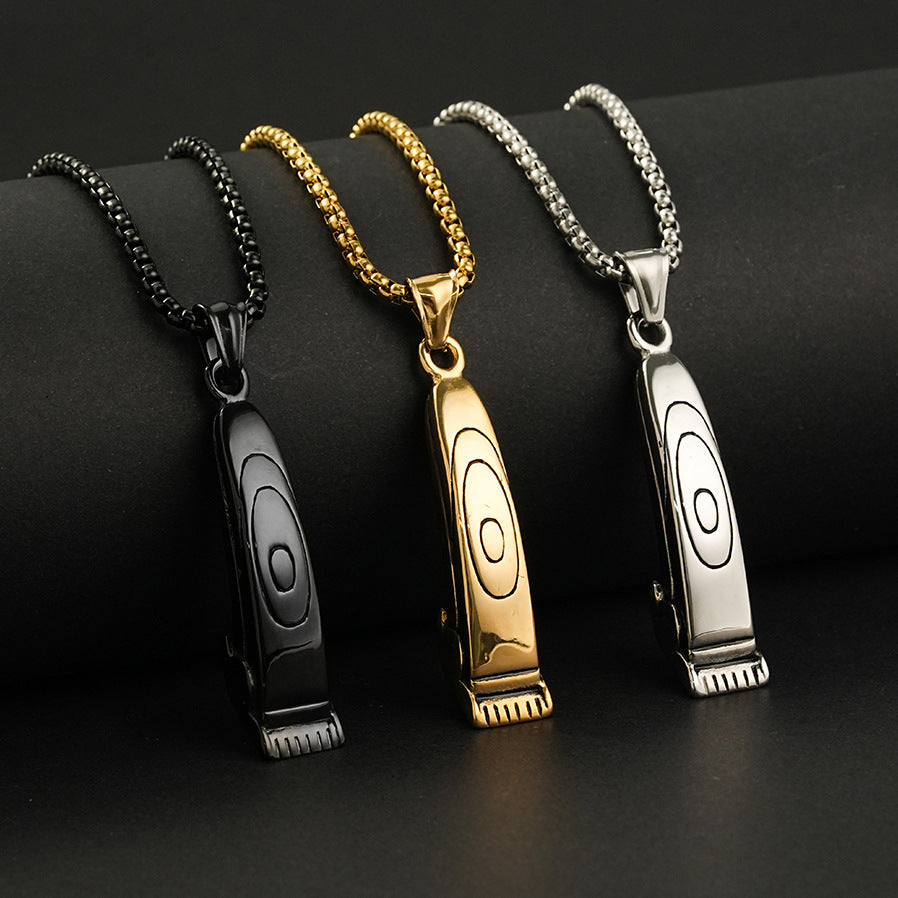 Planderful Razor Pendant Necklace For Hip Hop Fashion Lovers Bold Stainless Steel Jewelry Statement