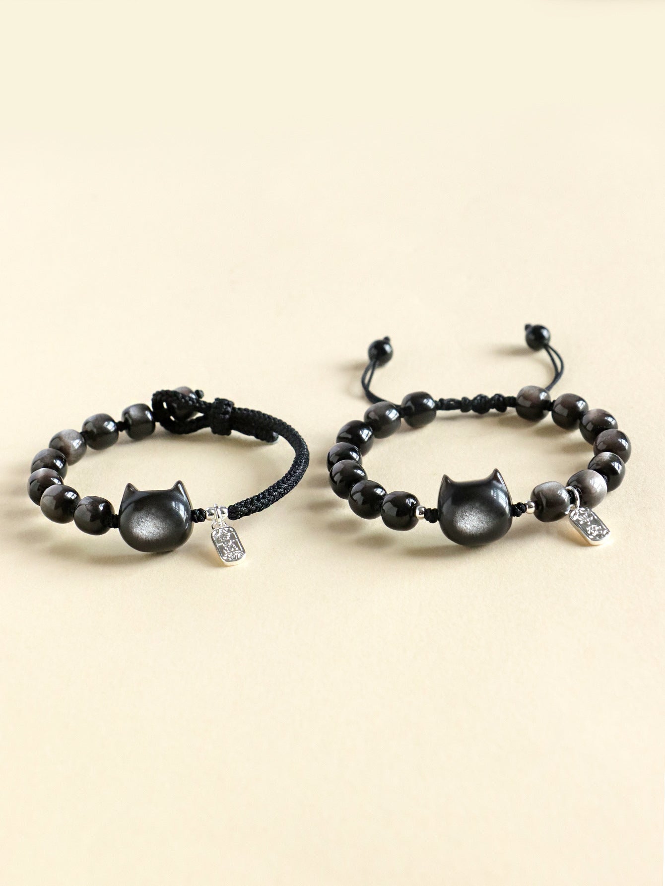 Planderful Fortune's Favor Bracelet – Unique Silver Obsidian Design
