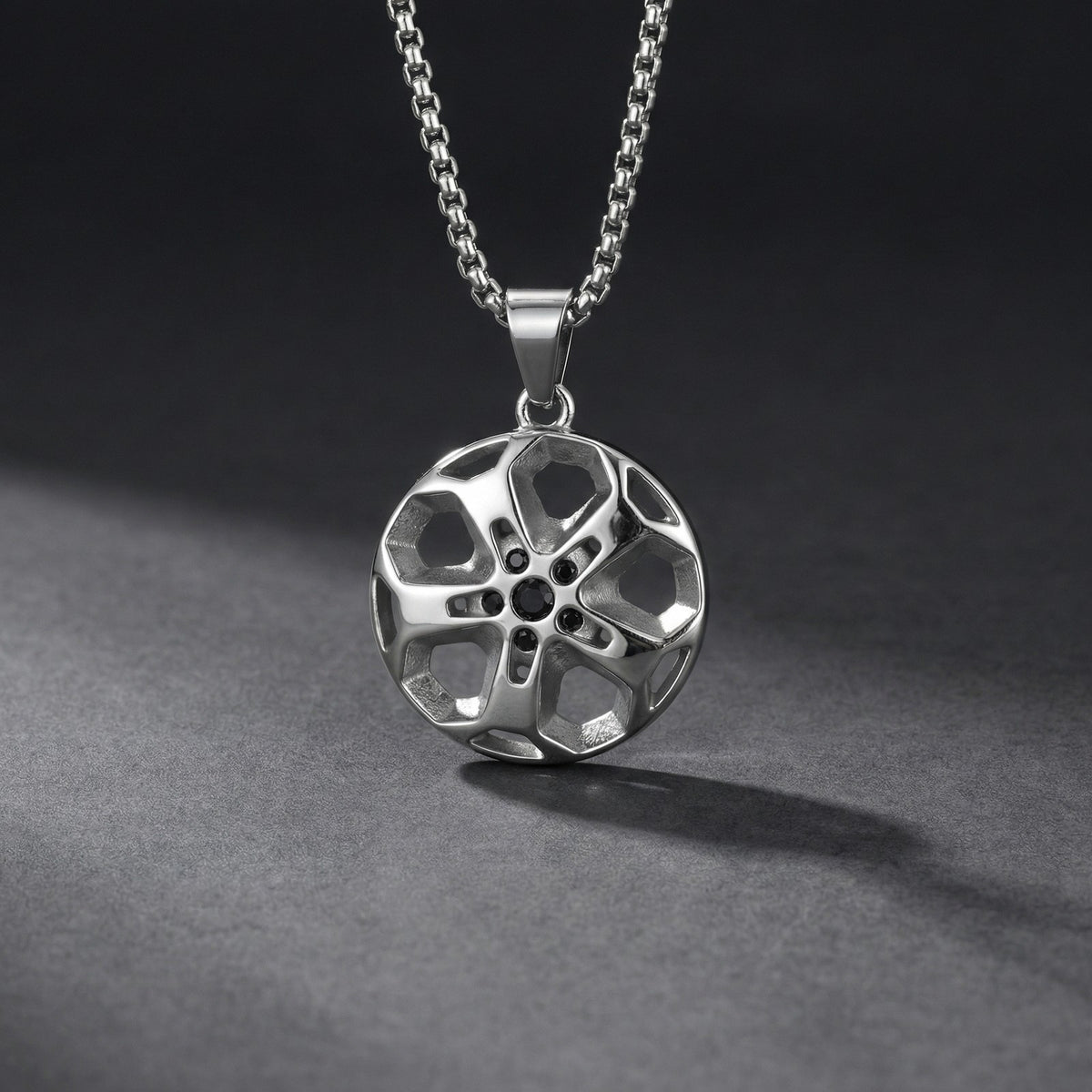 Ship Wheel Stainless Steel Pendant for Men